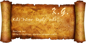 Köhler Győző névjegykártya