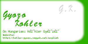 gyozo kohler business card